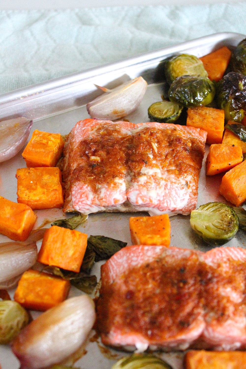 Orange Harissa Salmon Sheet Pan Recipe Whole30 Paleo