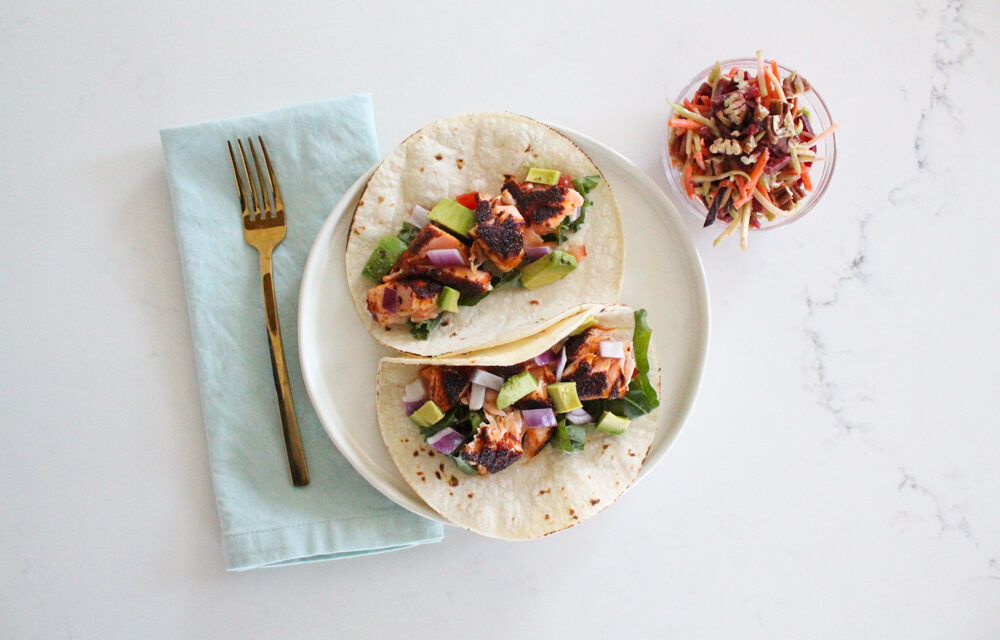 Blackened Salmon Tacos with Slaw Recipe